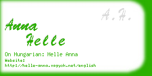 anna helle business card